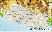 Shaded Relief Map of El Salvador, physical outside