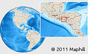 Shaded Relief Location Map of Cacaopera