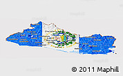 Flag Panoramic Map of El Salvador, flag aligned to the middle