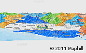 Flag Panoramic Map of El Salvador, political outside