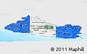 Flag Panoramic Map of El Salvador, single color outside, bathymetry sea, flag rotated