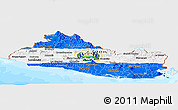 Flag Panoramic Map of El Salvador, single color outside, bathymetry sea