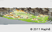 Physical Panoramic Map of El Salvador, darken, semi-desaturated