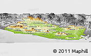 Physical Panoramic Map of El Salvador, desaturated