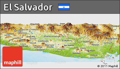 Physical Panoramic Map of El Salvador