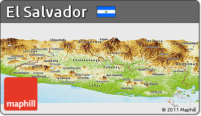 Physical Panoramic Map of El Salvador