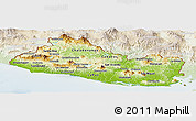 Physical Panoramic Map of El Salvador, lighten