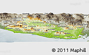 Physical Panoramic Map of El Salvador, semi-desaturated