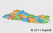 Political Panoramic Map of El Salvador, cropped outside