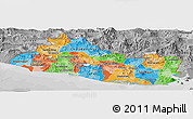 Political Panoramic Map of El Salvador, desaturated