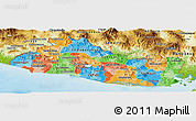 Political Panoramic Map of El Salvador, physical outside