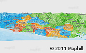 Political Panoramic Map of El Salvador, political shades outside