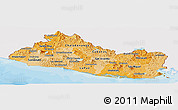 Political Shades Panoramic Map of El Salvador, single color outside