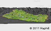 Satellite Panoramic Map of El Salvador, darken, desaturated