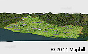 Satellite Panoramic Map of El Salvador, darken