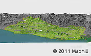 Satellite Panoramic Map of El Salvador, desaturated, land only