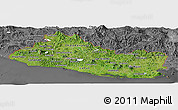 Satellite Panoramic Map of El Salvador, desaturated