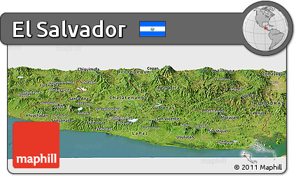 Satellite Panoramic Map of El Salvador