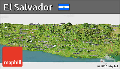 Satellite Panoramic Map of El Salvador