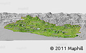 Satellite Panoramic Map of El Salvador, lighten, desaturated