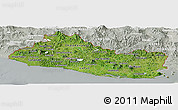 Satellite Panoramic Map of El Salvador, lighten, semi-desaturated