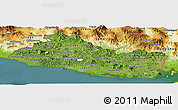 Satellite Panoramic Map of El Salvador, physical outside, satellite sea