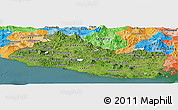 Satellite Panoramic Map of El Salvador, political outside, satellite sea