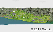 Satellite Panoramic Map of El Salvador, semi-desaturated, land only