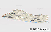 Shaded Relief Panoramic Map of El Salvador, cropped outside