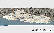 Shaded Relief Panoramic Map of El Salvador, darken