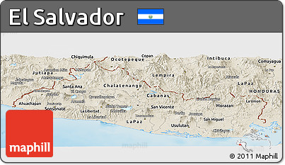 Shaded Relief Panoramic Map of El Salvador