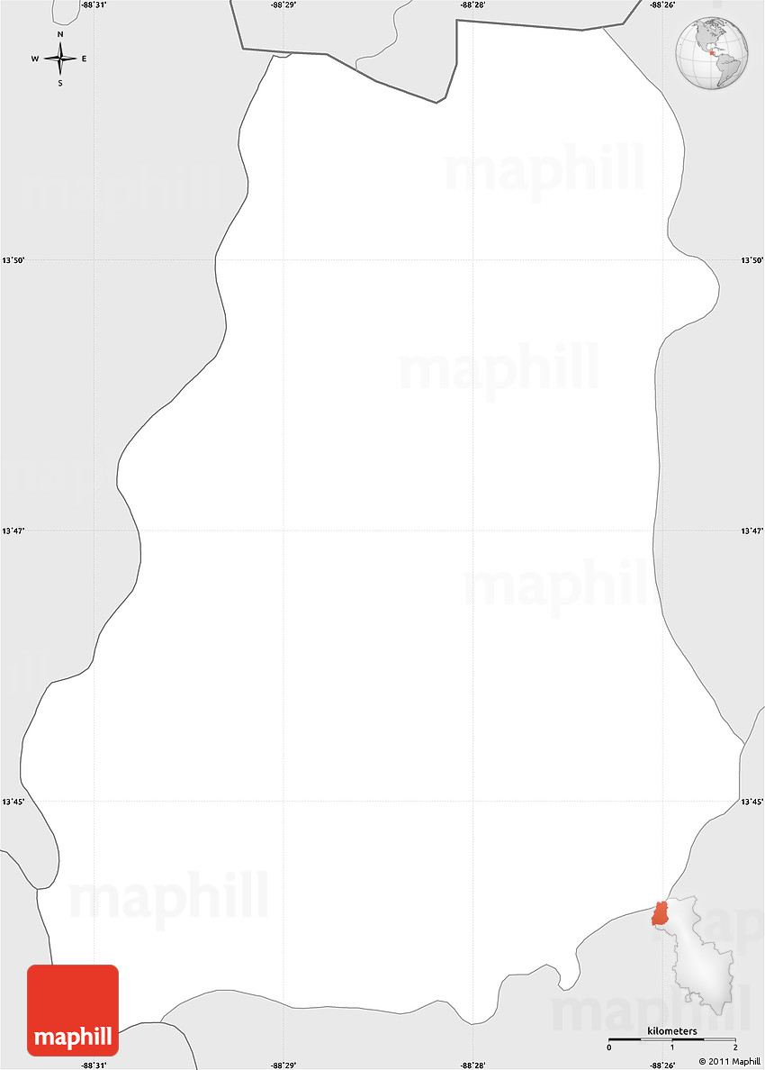 Silver Style Simple Map of Nuevo Eden De San Juan