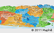 Political Shades Panoramic Map of San Miguel