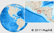 Shaded Relief Location Map of San Salvador