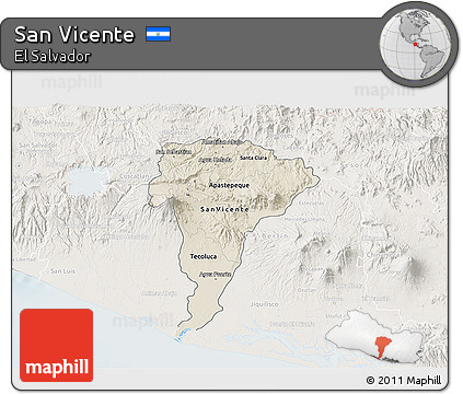 Shaded Relief 3D Map of San Vicente, lighten