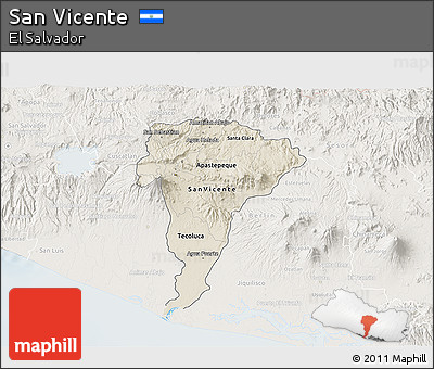 Shaded Relief 3D Map of San Vicente, lighten