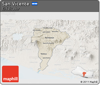 Shaded Relief 3D Map of San Vicente, lighten