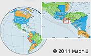Political Location Map of Guadalupe, highlighted country, within the entire country