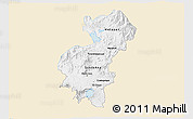 Classic Style 3D Map of Santa Ana, single color outside