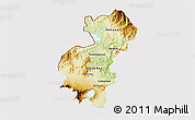 Physical 3D Map of Santa Ana, cropped outside