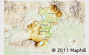 Physical 3D Map of Santa Ana, lighten