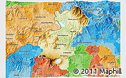 Physical 3D Map of Santa Ana, political shades outside
