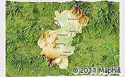 Physical 3D Map of Santa Ana, satellite outside