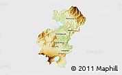 Physical 3D Map of Santa Ana, single color outside