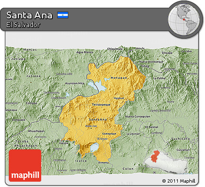 Savanna Style 3D Map of Santa Ana