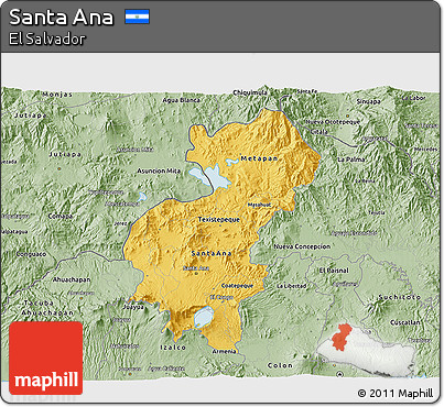 Savanna Style 3D Map of Santa Ana