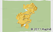 Savanna Style 3D Map of Santa Ana, single color outside