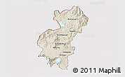 Shaded Relief 3D Map of Santa Ana, cropped outside