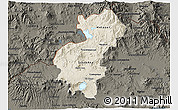 Shaded Relief 3D Map of Santa Ana, darken