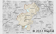 Shaded Relief 3D Map of Santa Ana, desaturated